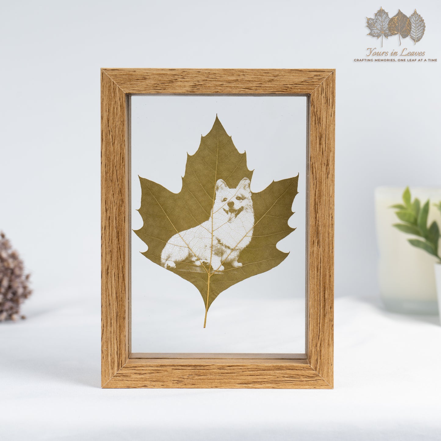 Custom Phoenix Tree Leaf Carved Photo Frame