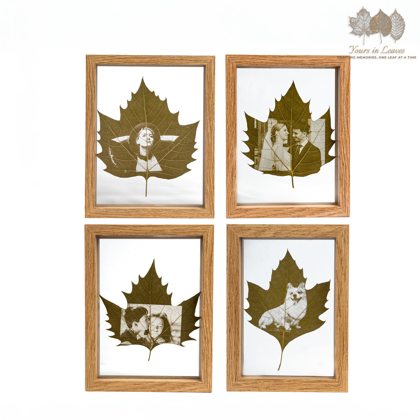 Custom Phoenix Tree Leaf Carved Photo Frame