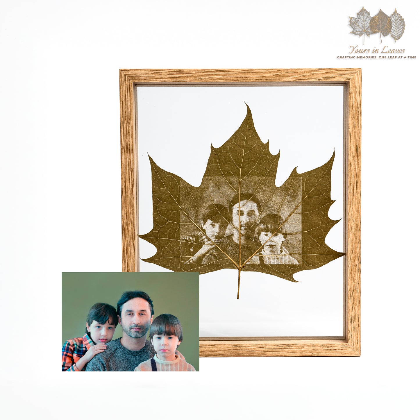 Custom Phoenix Tree Leaf Carved Photo Frame